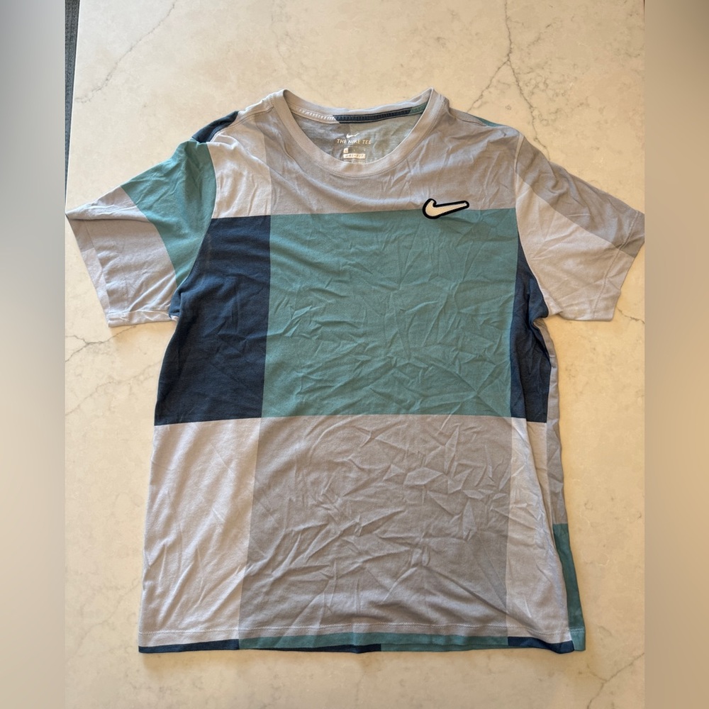 Nike Dri-Fit Colorblock Workout T-Shirt - Green/Grey - Men’s Size L